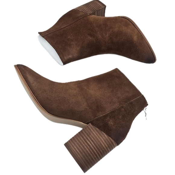 NIB Aqua Women's Tan/ Brown Suede Leather Pointed Toe Dante Booties Size 9.5 - Picture 3 of 15